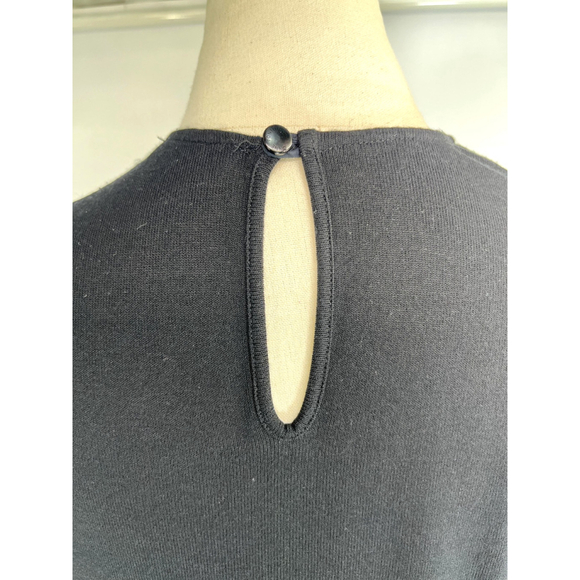 Anne Fontaine Dress Womens 40 Medium Black Sheer Stripe Mesh Mindy France - Picture 6 of 13